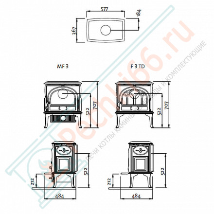 Чугунная печь F3 TD BP (Jotul)