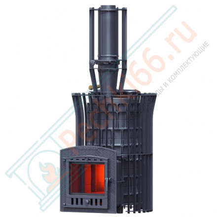 Чугунная печь для бани AVANGARD ЗК 40 (П2) Ураган в сетке Тюльпан (ТехноЛит)