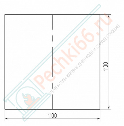 Стекло под печь камин SPK-5 прозрачное 1100х1100х6 мм