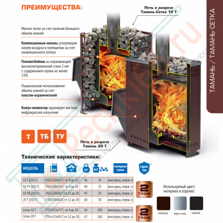 Печь для бани Тамань-сетка 20 Т (Теплодар)