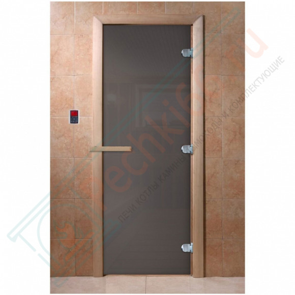 Стеклянная дверь для бани "Сумерки" графит 2000х800 (DoorWood) в Нижневартовске
