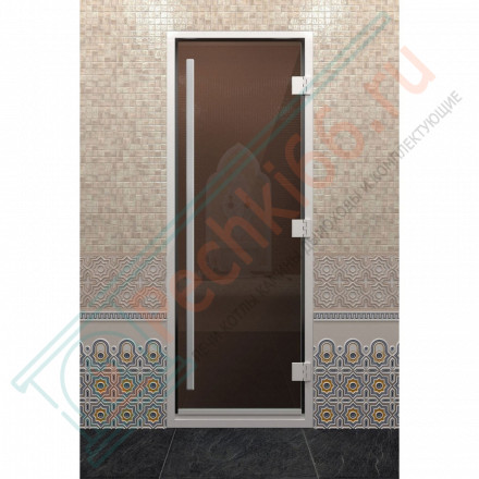 Стеклянная дверь DoorWood «Хамам Престиж Бронза» 210х90 см