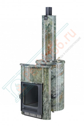 Дровяная банная печь Ферингер ОПТИМА "Жадеит перенесённый рисунок" до 28 м³