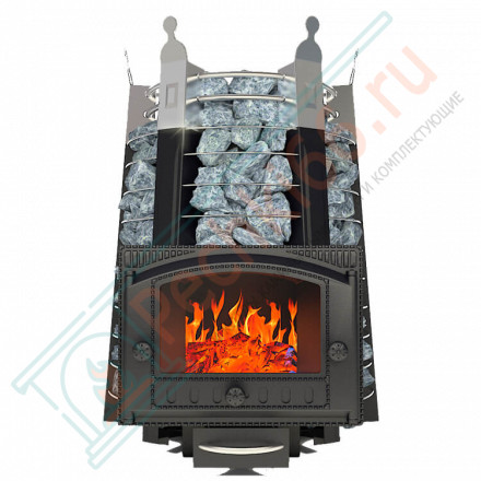 Банная печь Екатерина СТОУН с панорамным стеклом (Добросталь)