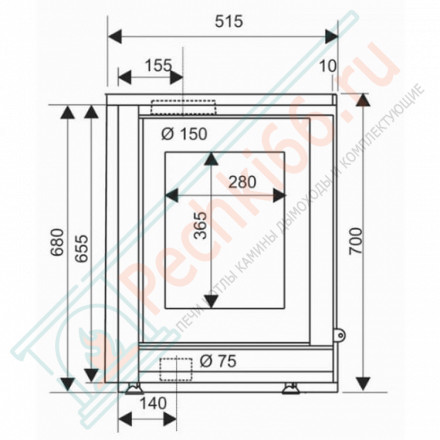 Каминная топка Neo 76 VL2 (Supra) 10 кВт