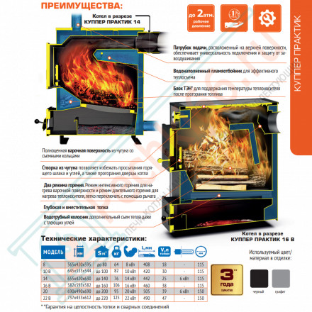 Отопительный котел Куппер ПРАКТИК-20 1.1 (Теплодар) 20 кВт