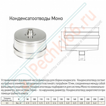 Конденсатоотвод моно КМ-Р (316-0.5) d-150 (ТиС Промо)
