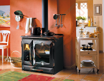 Печь с варочной поверхностью TermoSuprema Compact D.S.A, цвет чёрный (La Nordica)