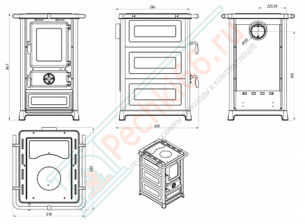 Отопительная печь Olimp Bordo, варочная плита (MBS) 240 м3
