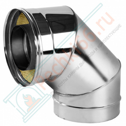 Отвод 90° V50R с изол (AISI-321/0,8-AISI-304/0,5) d-150/250 (Вулкан-Cerablanket)