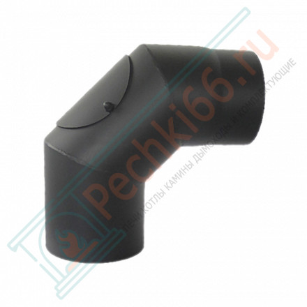 Отвод 90° с ревизией, черный d-120 (КПД)