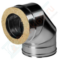 Отвод 90° с изол (НЕРЖ-321/0,5-НЕРЖ-439/0,5) d-150/230 (Дымок-Lux)