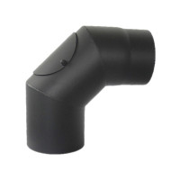 Отвод 90° с ревизией, черный d-150 (КПД)
