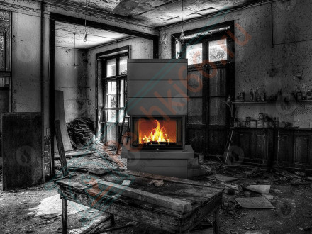 Печь-камин Cara C Akum металл (Romotop)