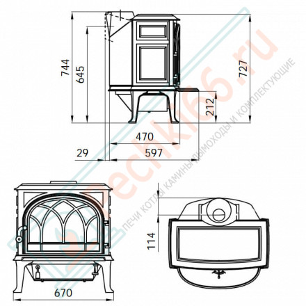 Чугунная печь F400 ECO SE BP (Jotul)