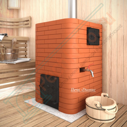 Печь банная Емельяныч под обкладку, с каминной дверцей 205 (Дионис)