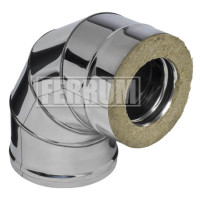 Сэндвич колено 90° (НЕРЖ-430/0,8-НЕРЖ-430/0,5) d-250/350 (Ferrum HF)