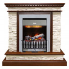 Электрический каминокомплект Calgary - Дуб / Сланец белый с очагом Danville Chrome FB2 (Dimplex)