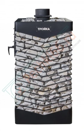 Печь для бани № 06-ГТ 60 на газу с сеткой для камней (усиленная) (Тройка) до 36 м3