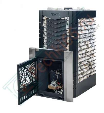 Печь для бани № 06-ГТ 60 на газу с сеткой для камней (усиленная) (Тройка) до 36 м3