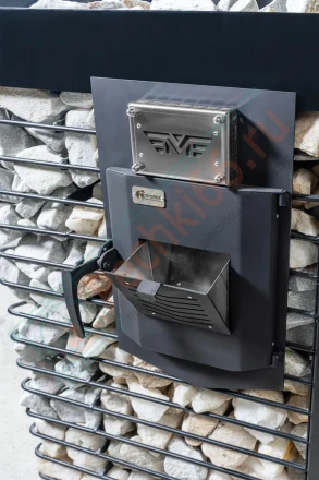 Печь для бани № 06-ГТ 60 на газу с сеткой для камней (усиленная) (Тройка) до 36 м3