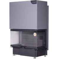 Каминная топка Дельта 1000 KB три стекла черный шамот (Экокамин)