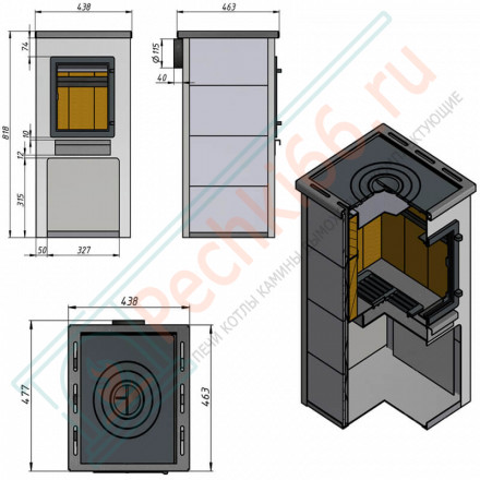 Печь-камин ДТ-4С (Этна)