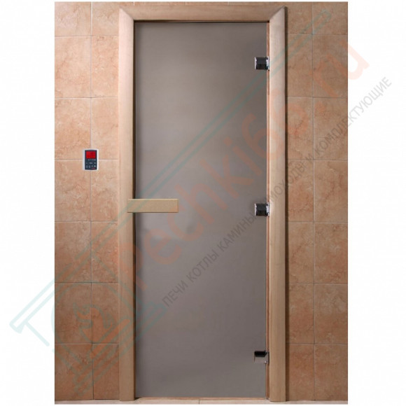 Дверь стеклянная для бани "Теплая ночь" сатин матовый, 2000х800 (DoorWood) в Нижневартовске