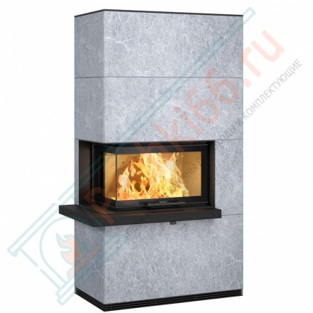 Печь-камин i41T талькомагнезит, стекло слева, черная полка - гранит (Contura)