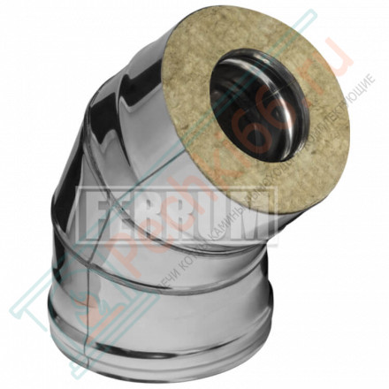 Сэндвич колено 45° (НЕРЖ-430/0,8-ОЦИНК/0,5) d-120/200 (Ferrum HF-Z)