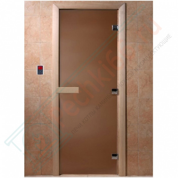 Дверь стеклянная для бани "Теплая ночь" бронза матовая 2000х800 (DoorWood) в Нижневартовске