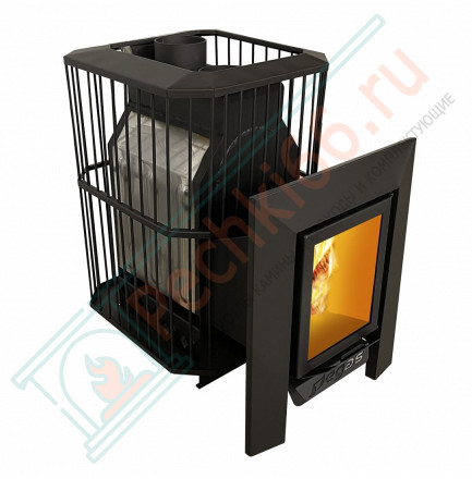 Банная печь Пегас-16 сетка, дверца со стеклом, закрытая каменка (Pegas)