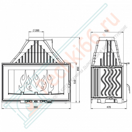 Чугунная топка W12 (Kaw-Met)