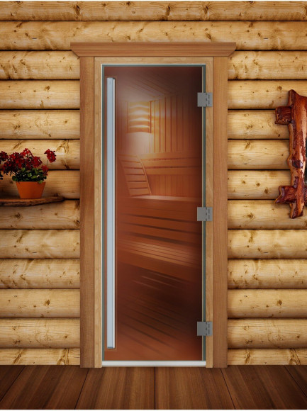 Стеклянная дверь для бани Престиж PRO, бронза 1900х700 (DoorWood) в Нижневартовске