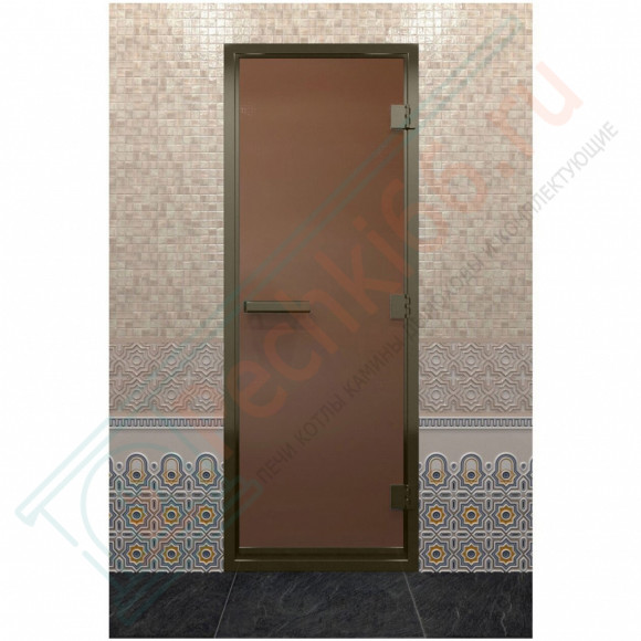 Дверь для хамама в бронзовом профиле, бронза матовая 180x70 (DoorWood) в Нижневартовске