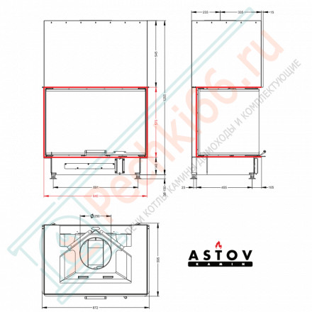 Каминная топка П3С 8457 (Астов)
