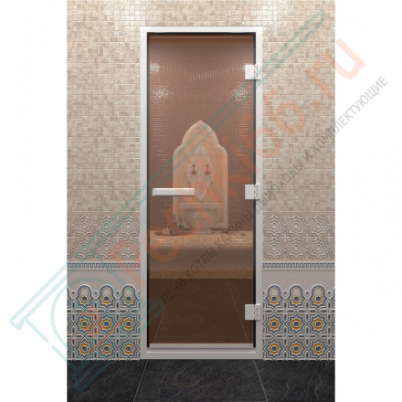 Стеклянная дверь DoorWood Хамам Бронза 2100х800 (по коробке)