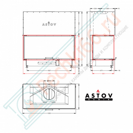 Каминная топка П3С 12057 (Астов)
