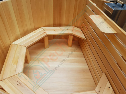 Японская баня Фурако круглая с внутренней печкой 200х200х120 (НКЗ)