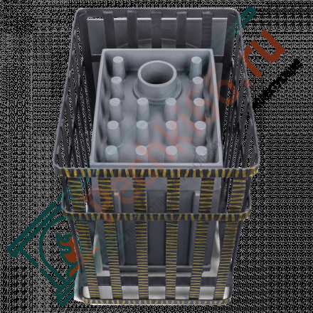 Чугунная печь для бани Гроза в сетке 24 (П) (ТехноЛит)