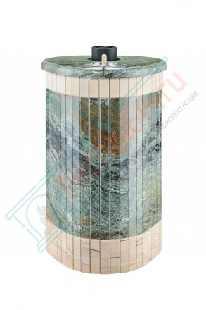 Дровяная банная печь Ферингер ОПТИМА "Жадеит перенесённый рисунок + Окаменевшее дерево" до 28 м³