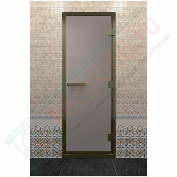 Дверь для хамама в бронзовом профиле, сатин 190x70 (DoorWood) в Нижневартовске