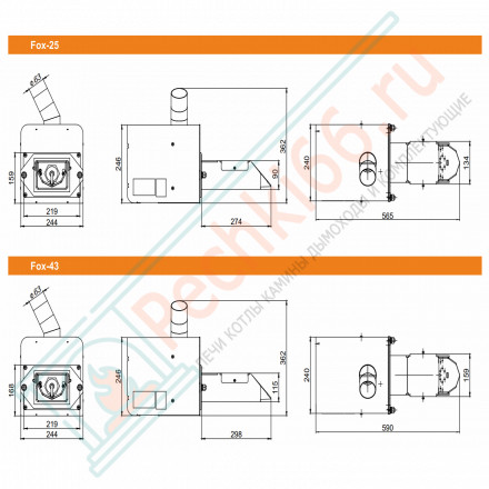 Пеллетная горелка Fox 25 с бункером 800 л (Zota)