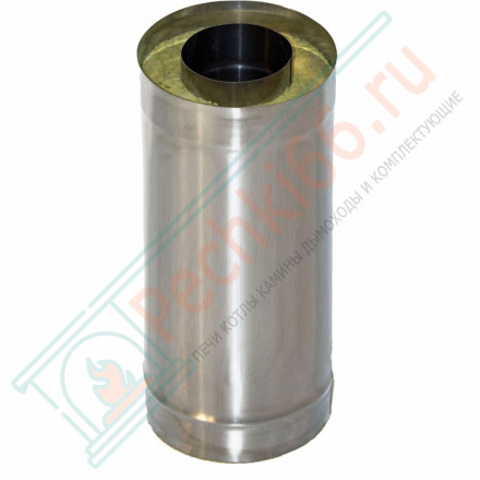 Сэндвич труба для дымохода L=0.5 м (НЕРЖ-439/1,0-НЕРЖ-439/0,5) d-115/200 (УМК)