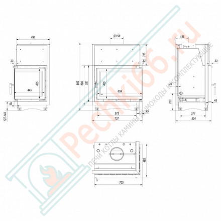 Стальная топка ZUZIA/PW/BP/19/BS/W/DECO (Kratki)