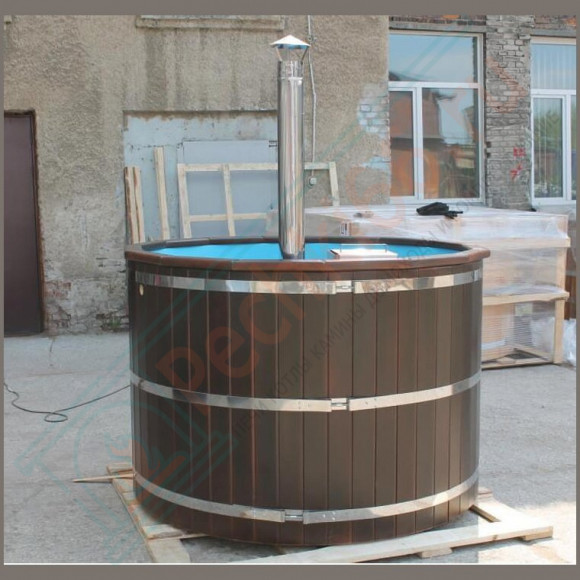 Японская баня Фурако круглая с пластиковой вставкой с внутренней печкой 150х150х120 (НКЗ) в Нижневартовске