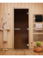 Дверь для бани и сауны Эталон Лайт, матовая бронза, 200х80 см, стекло 8мм (DoorWood) Дверь для бани и сауны Эталон Лайт, матовая бронза, 200х80 см, стекло 8мм (DoorWood)