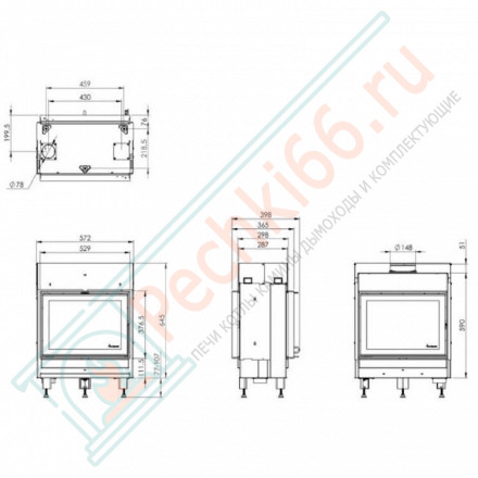 Каминная топка N-20T Exclusive, цвет - белый (Nordpies)