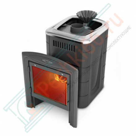 Печь для бани Гейзер Мини 2016 Carbon Витра ЗК антрацит (T.M.F) до 12 м3