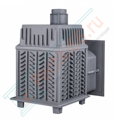 Печь для бани Гефест Гром 50 (П2) в облицовке Президент (1200/50) Змеевик (ТехноЛит)